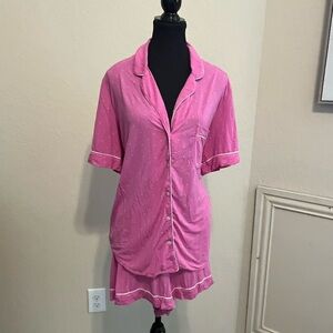 Victoria's Secret Pink Pajama Set with Collared Top
